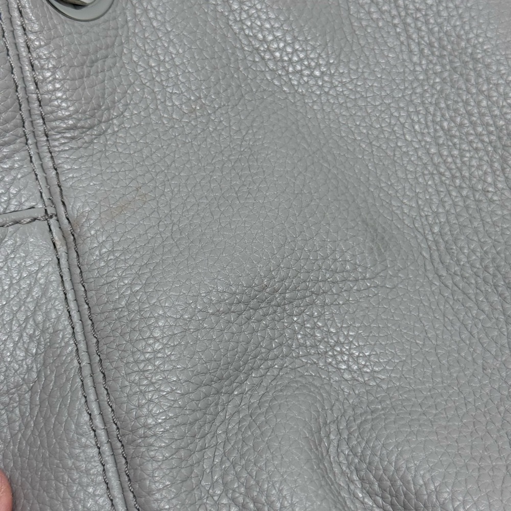 Michael Kors Jet Set Chain Gray Pebbled Leather Shoulder Bag - Picture 10 of 13